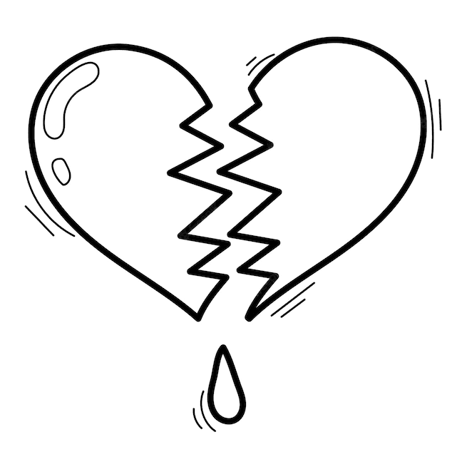 Broken hearts coloring pages printable for free download