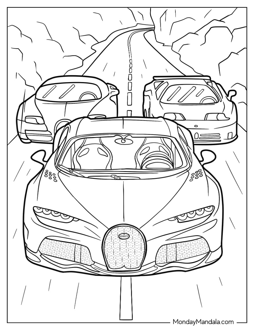 Bugatti coloring pages free pdf printables