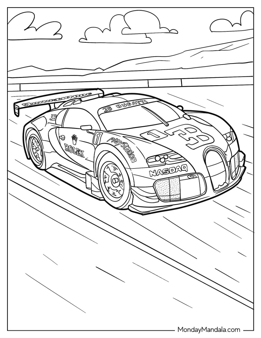 Bugatti coloring pages free pdf printables