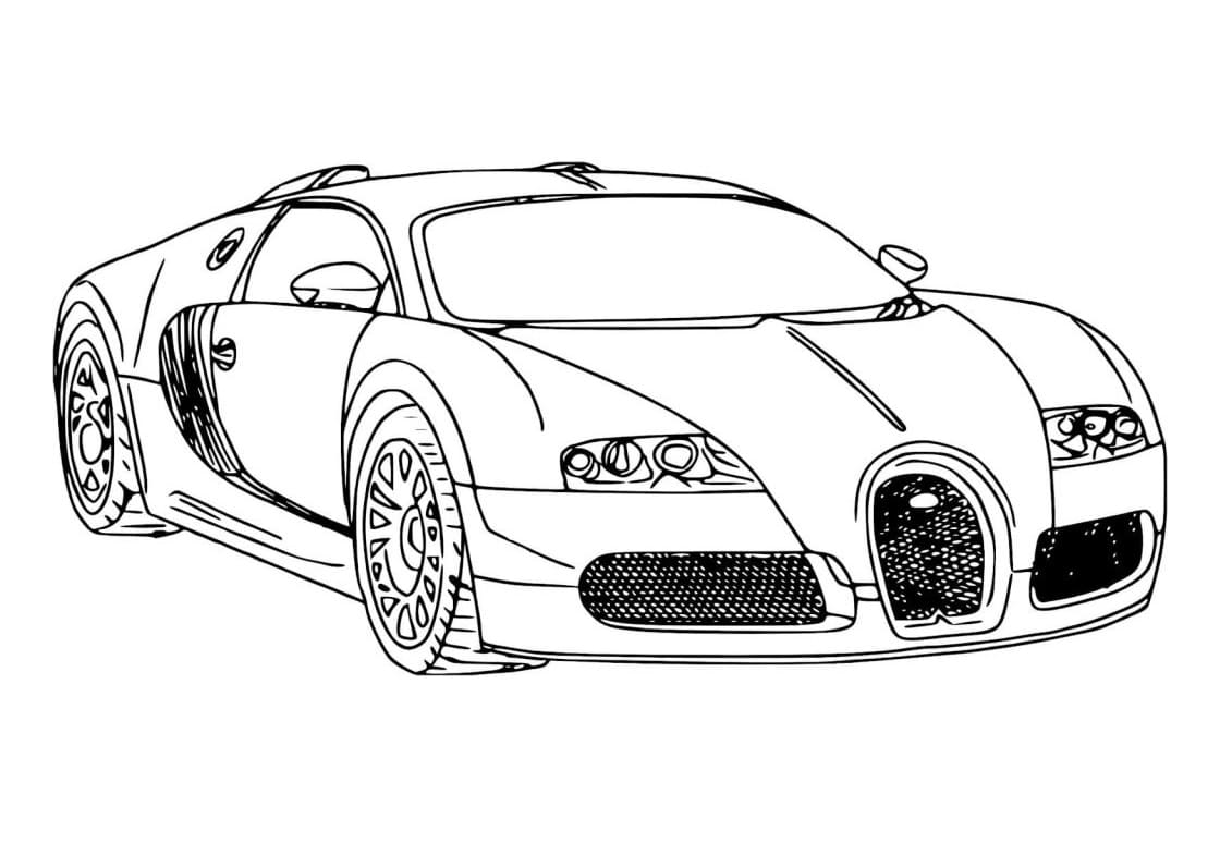 Bugatti car coloring page