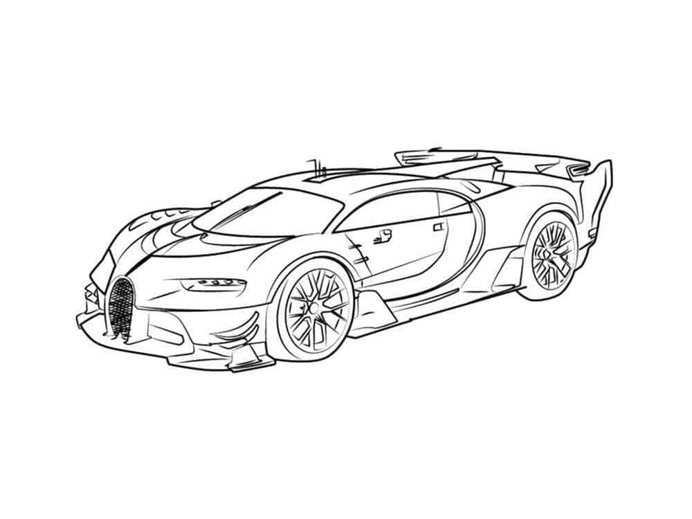 Bugatti speed car coloring page