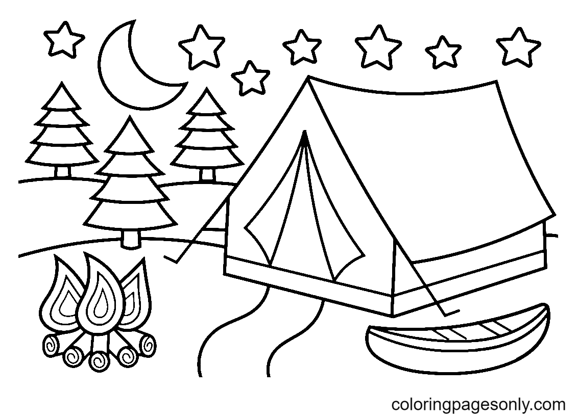 Camping coloring pages printable for free download