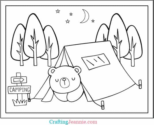 Camping coloring pages free printable