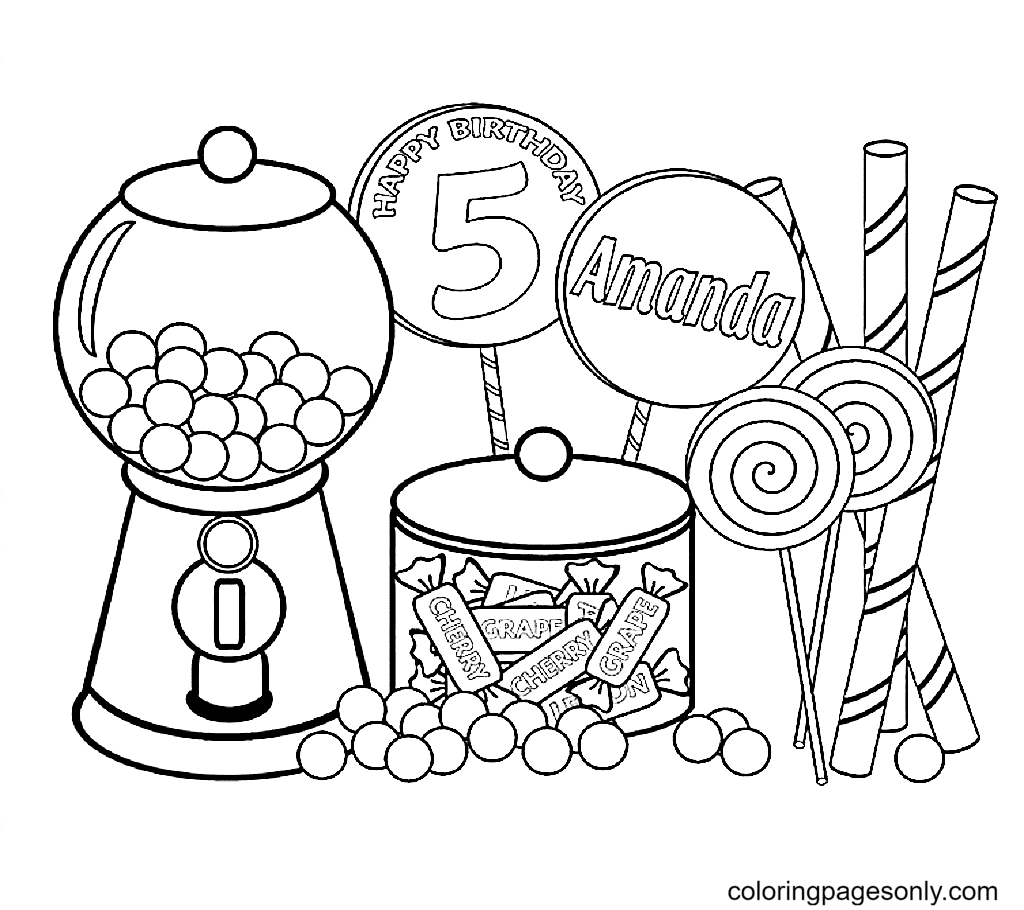 Candy coloring pages printable for free download