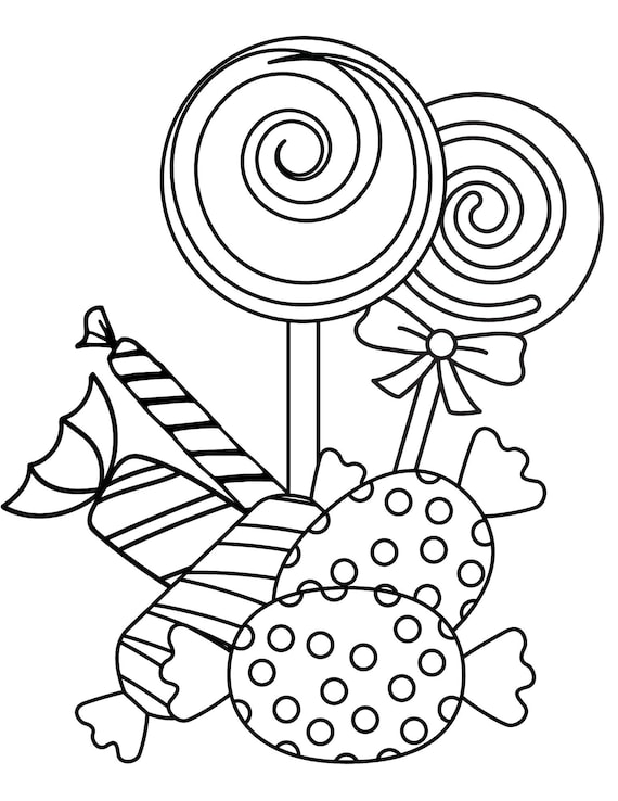 Candy coloring pages for kids printable candy coloring sheets lollipops coloring candy coloring book candy pdf candy activity pages