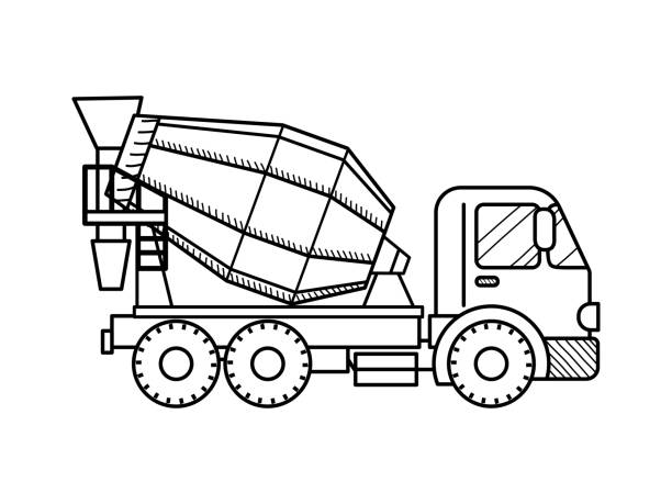 Coloring pages trucks and cars stock illustrations royalty