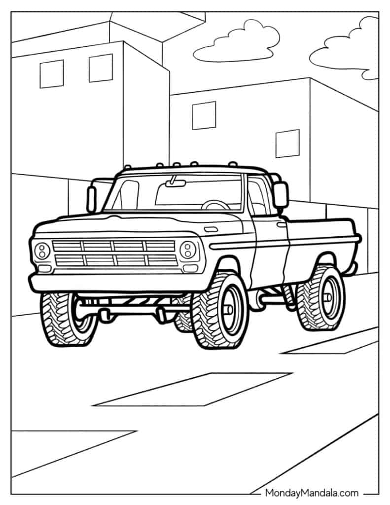 Truck coloring pages free pdf printables