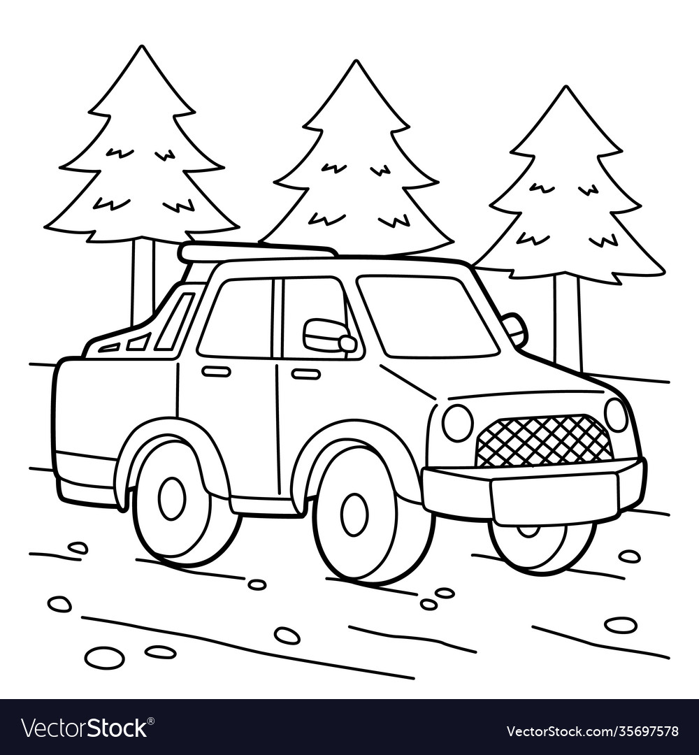 Off road truck coloring page royalty free vector image