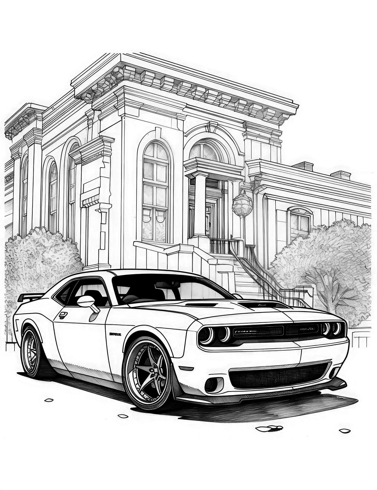 Car coloring pages for adults and kids