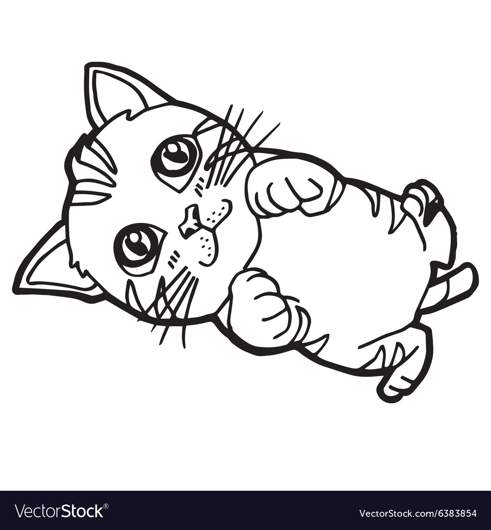 Cartoon cat coloring page for kid royalty free vector image