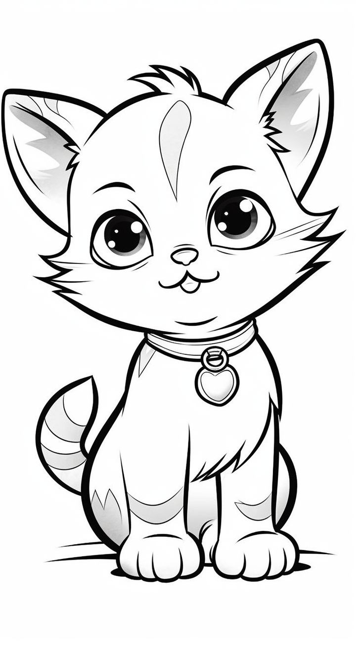 Simple cat coloring page perfect for little ones coloring page for kids colorbook kids art cat coloring page baby animal drawings kittens coloring