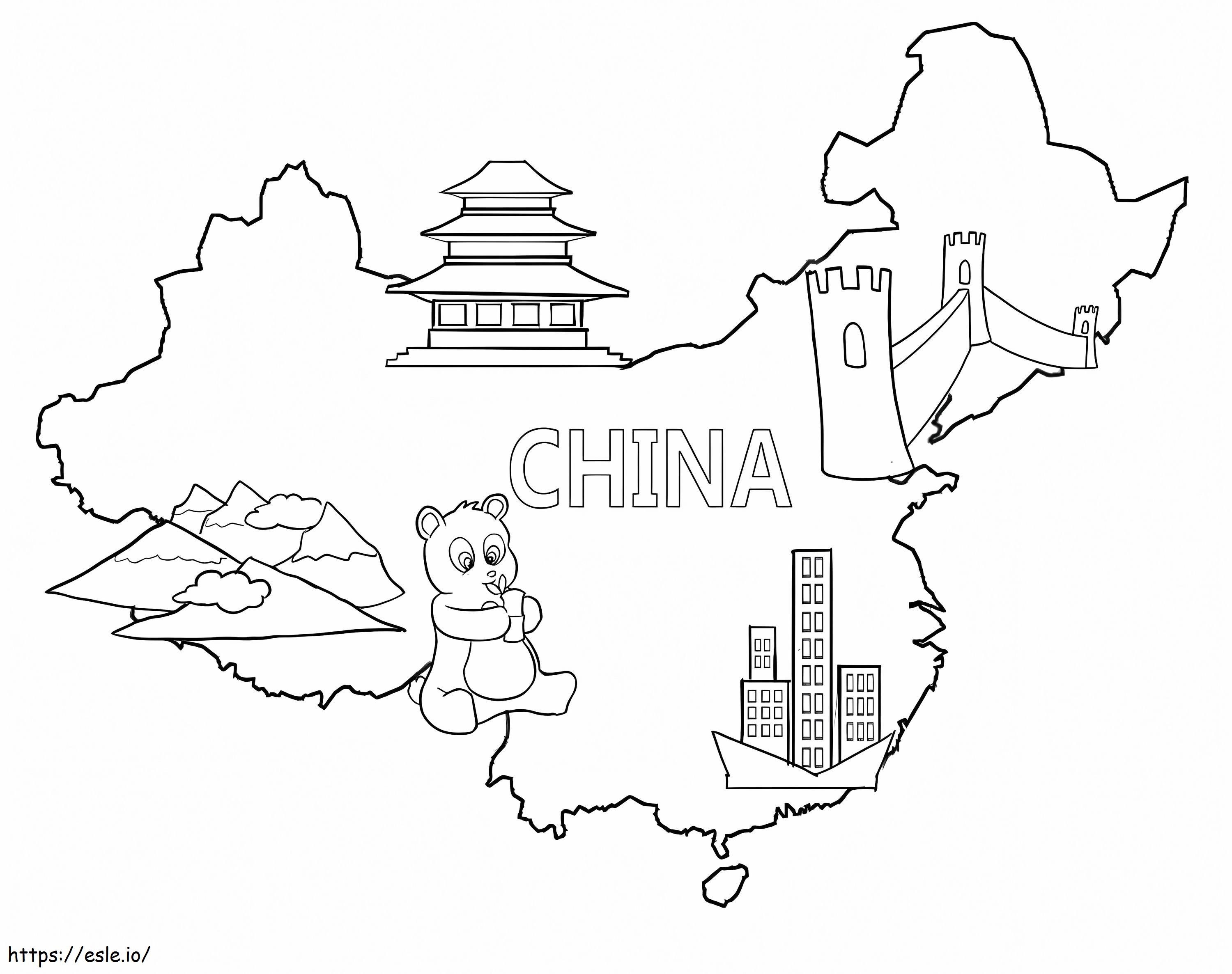 Map of china coloring page