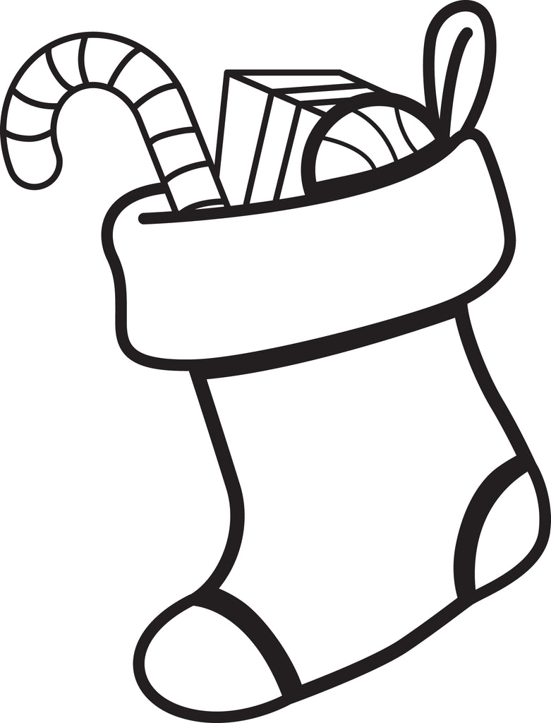 Printable christmas stocking coloring page for kids â