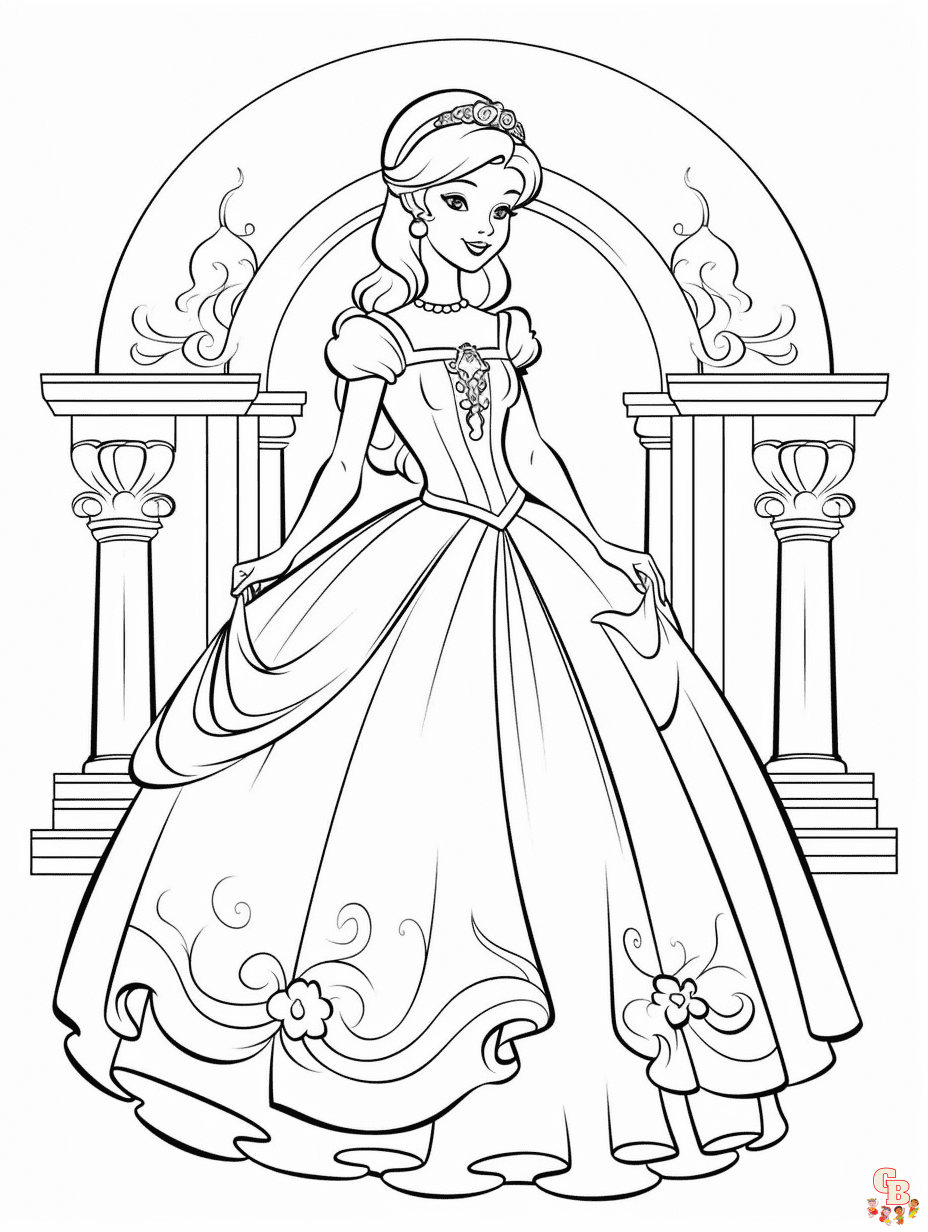 Free printable cinderella coloring pages