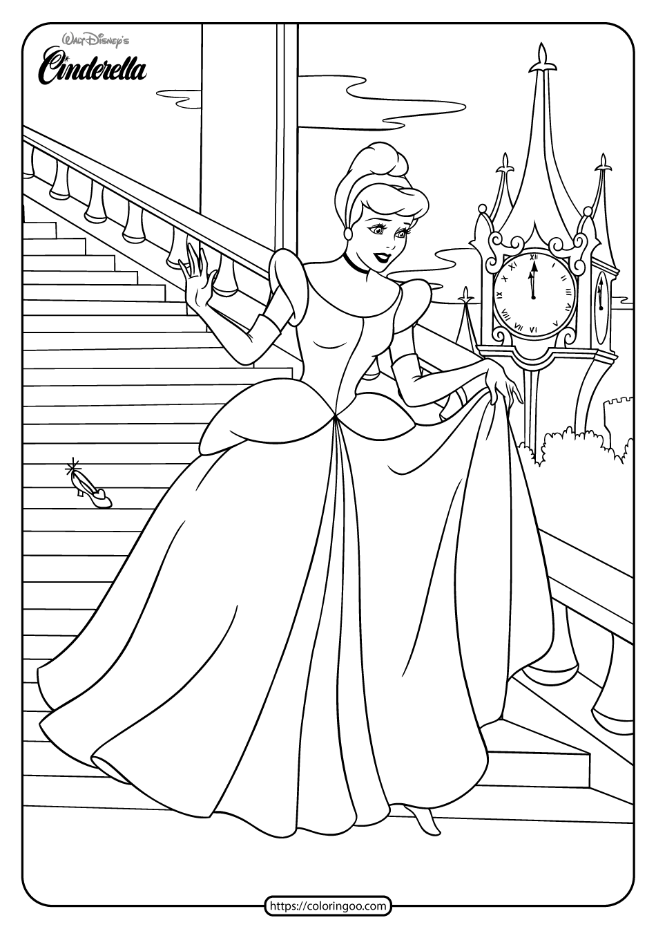 Printable cinderella coloring book and pages cinderella coloring pages princess coloring pages printables coloring book pages