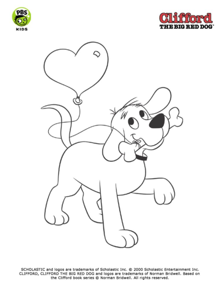 Clifford and balloon coloring page kidsâ kids for parents