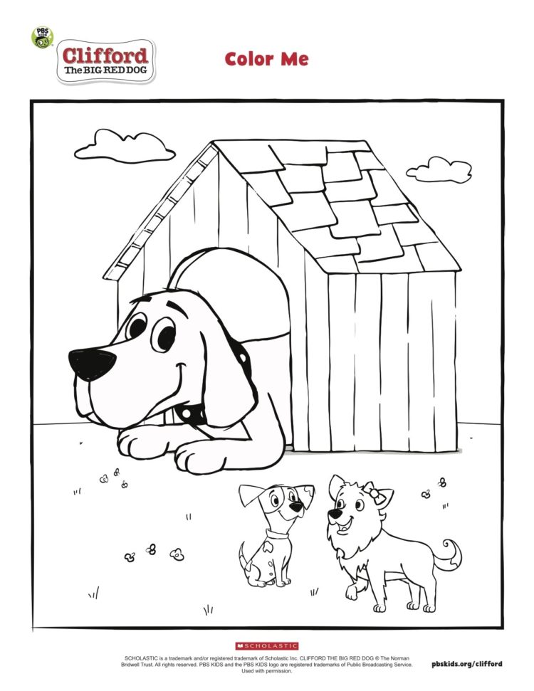 Cliffords doghouse coloring page kidsâ kids for parents