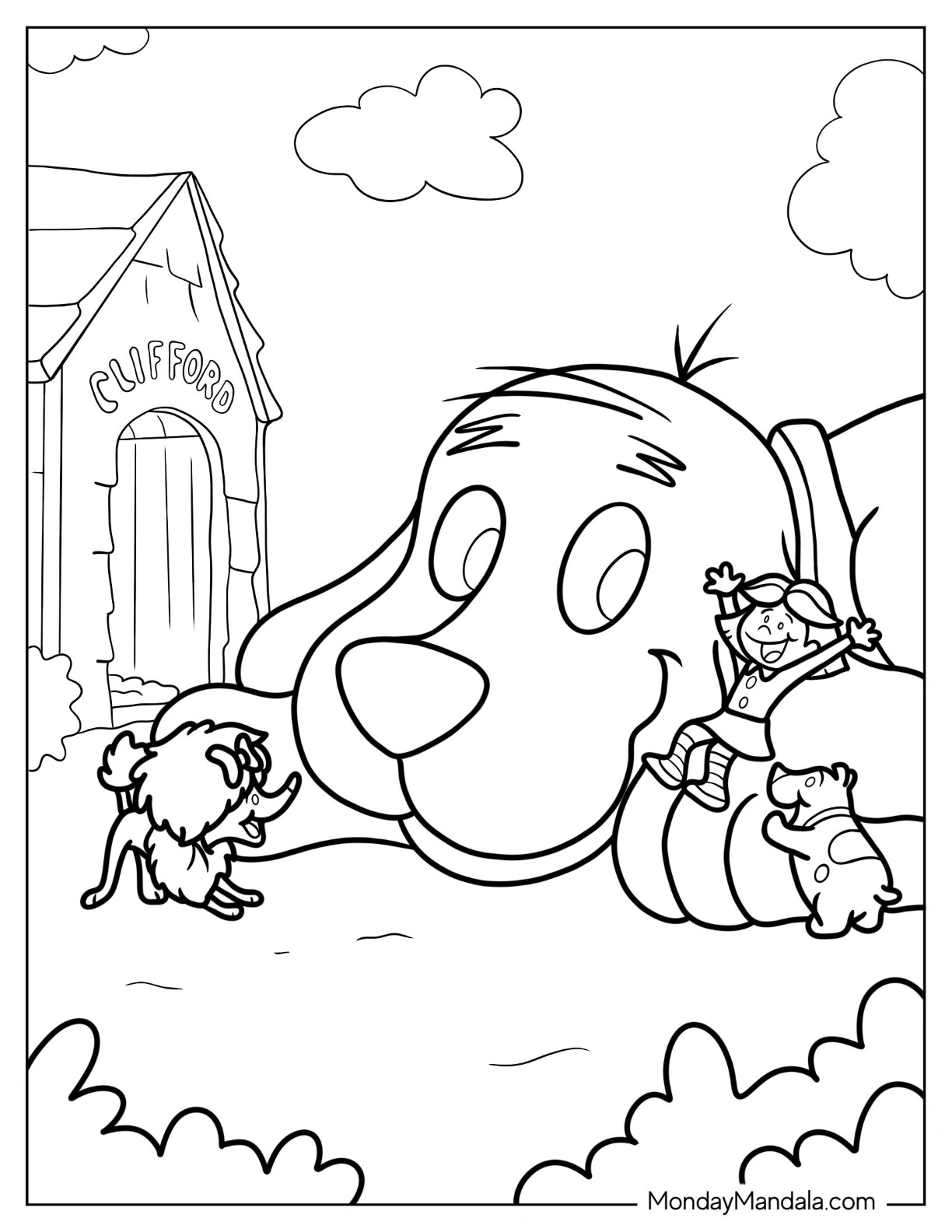 Clifford coloring pages free pdf printables