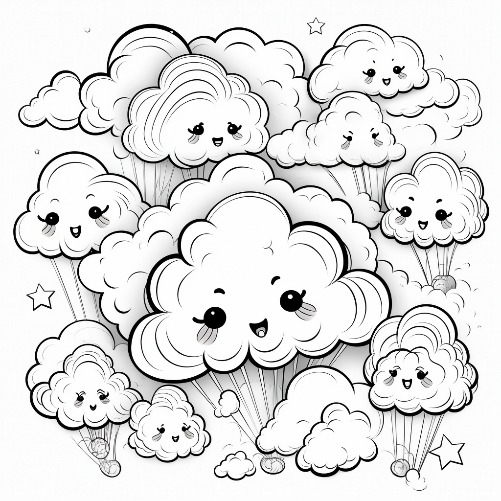 Clouds coloring pages