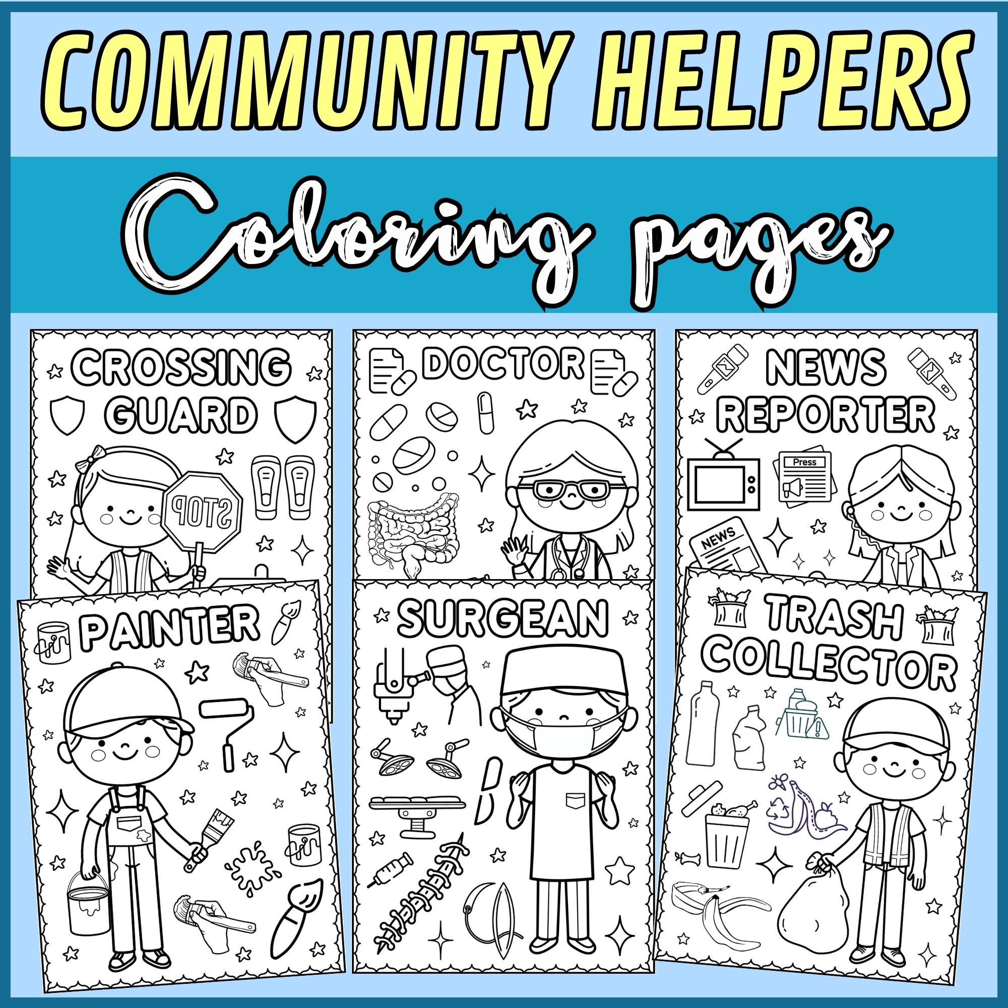 Munity helpers coloring pages