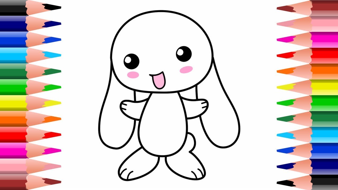 How to draw and color cute bunny easy ð