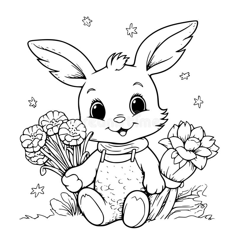 Rabbit christmas colouring stock illustrations â rabbit christmas colouring stock illustrations vectors clipart