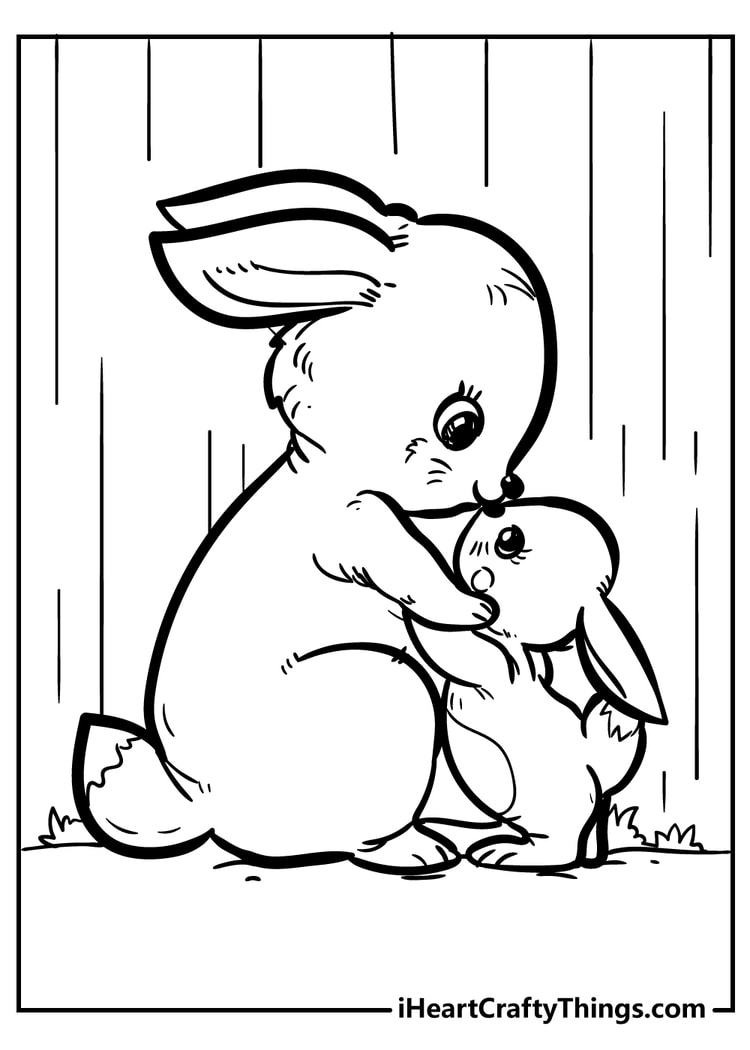 Rabbit coloring pages free printables