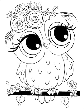 Cute owls coloring book for kids ages