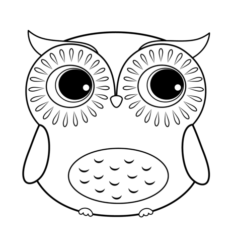 Cartoon owl coloring page free printable coloring pages owl coloring pages cute easy animal drawings cartoon coloring pages