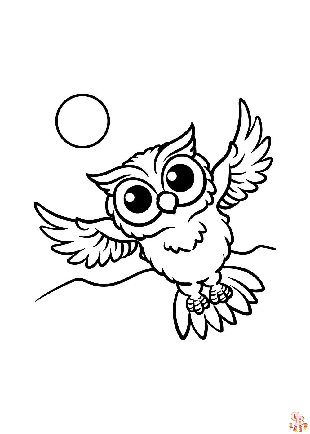 Cute owl coloring pages