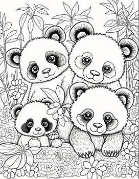 Cute baby panda coloring book for adults cute panda coloring pages for kids