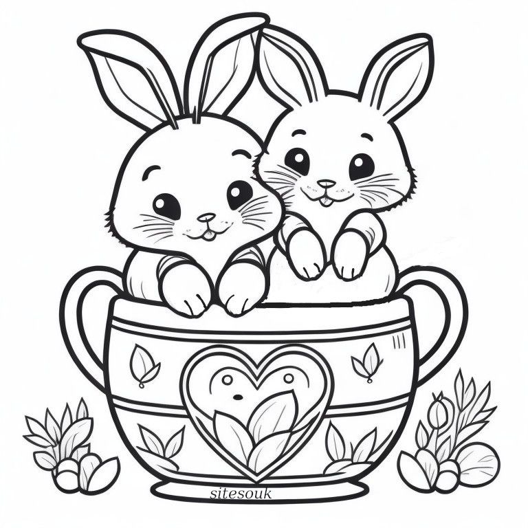 Free download easter bunny coloring page