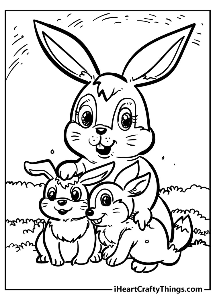 Rabbit coloring pages free printables