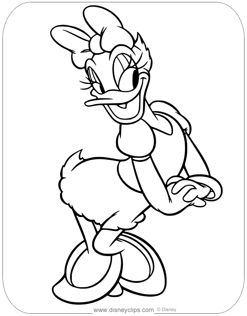 Coloring page of classic daisy duck posing disney daisyduck classicdaisy coloringpâ disney coloring pages minnie mouse coloring pages elsa coloring pages