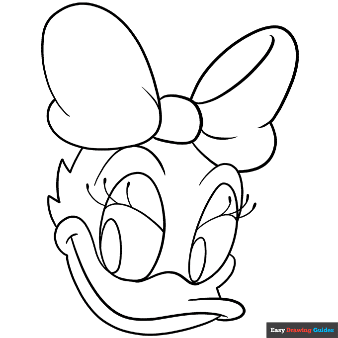 Daisy duck coloring page easy drawing guides