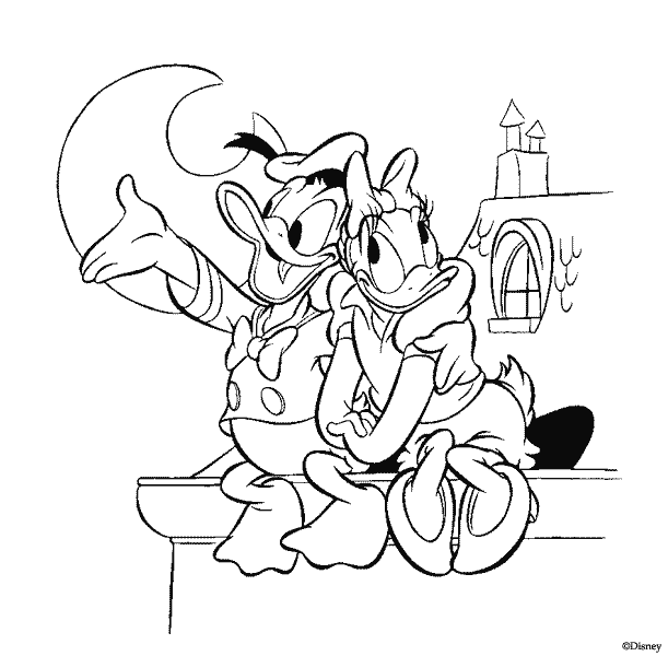 Donald duck daisy coloring pages