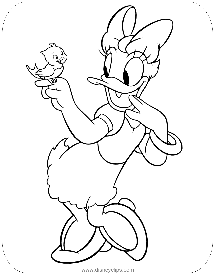 Printable daisy duck coloring pages