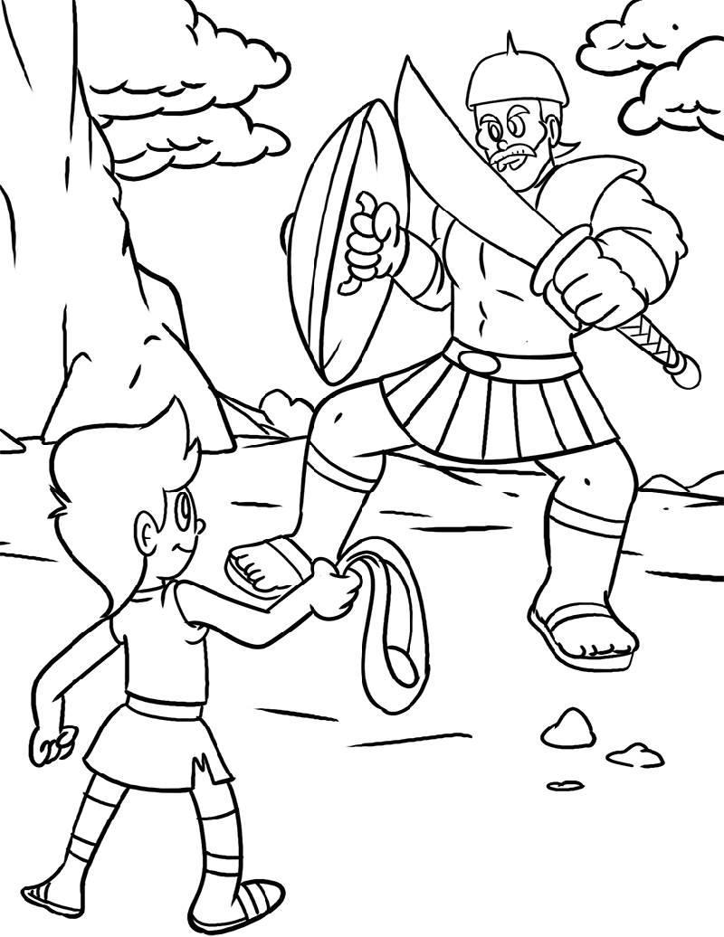 David and goliath coloring page for kids educative printable bible coloring pages david and goliath bible coloring