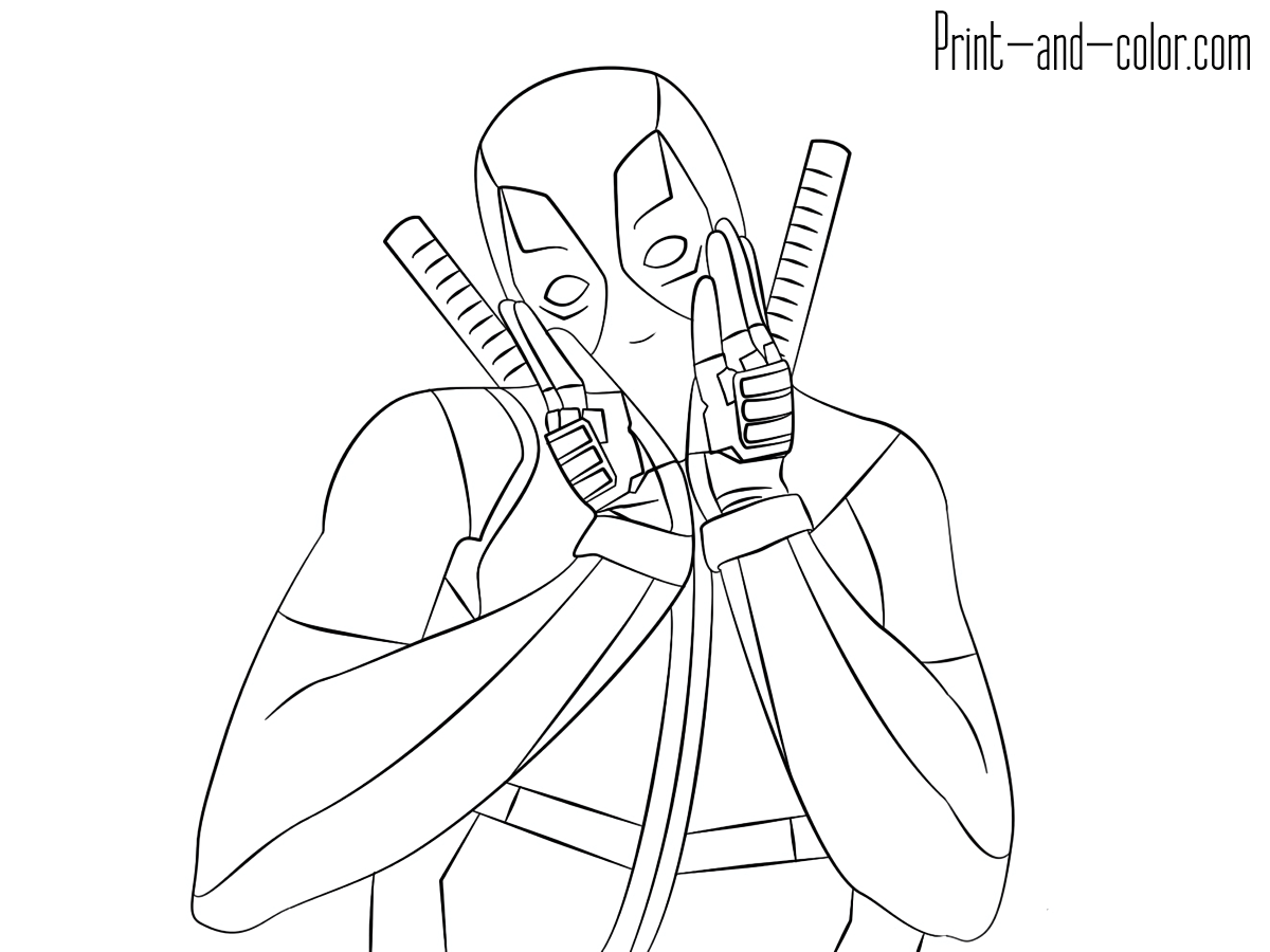 Deadpool coloring pages print and color