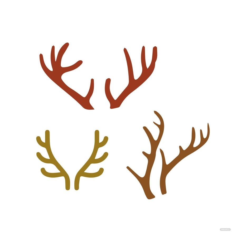 Free deer antlers coloring page