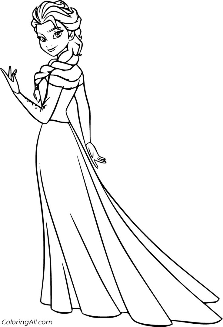 Free printable elsa coloring pages in vector format easy to print from any device and automatically fit any â elsa coloring pages elsa coloring elsa drawing