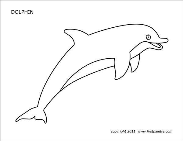 Dolphin free printable templates coloring pages