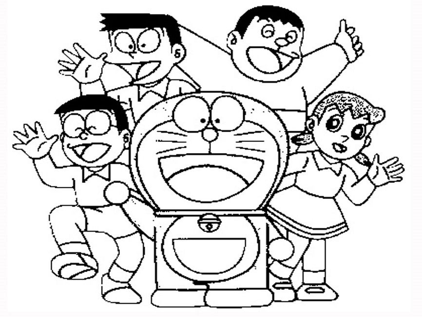 Doraemon and friends coloring pages dinosaur coloring pages cartoon coloring pages easy cartoon drawings