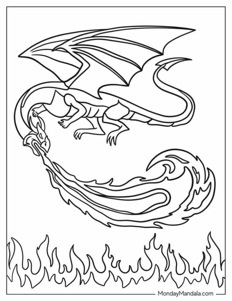 Dragon coloring pages free pdf printables