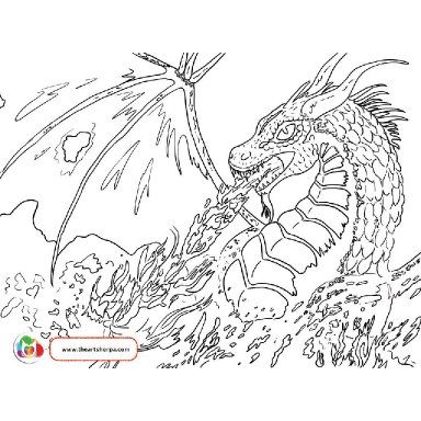 Fire breathing dragon dragon coloring page the art sherpa coloring pages