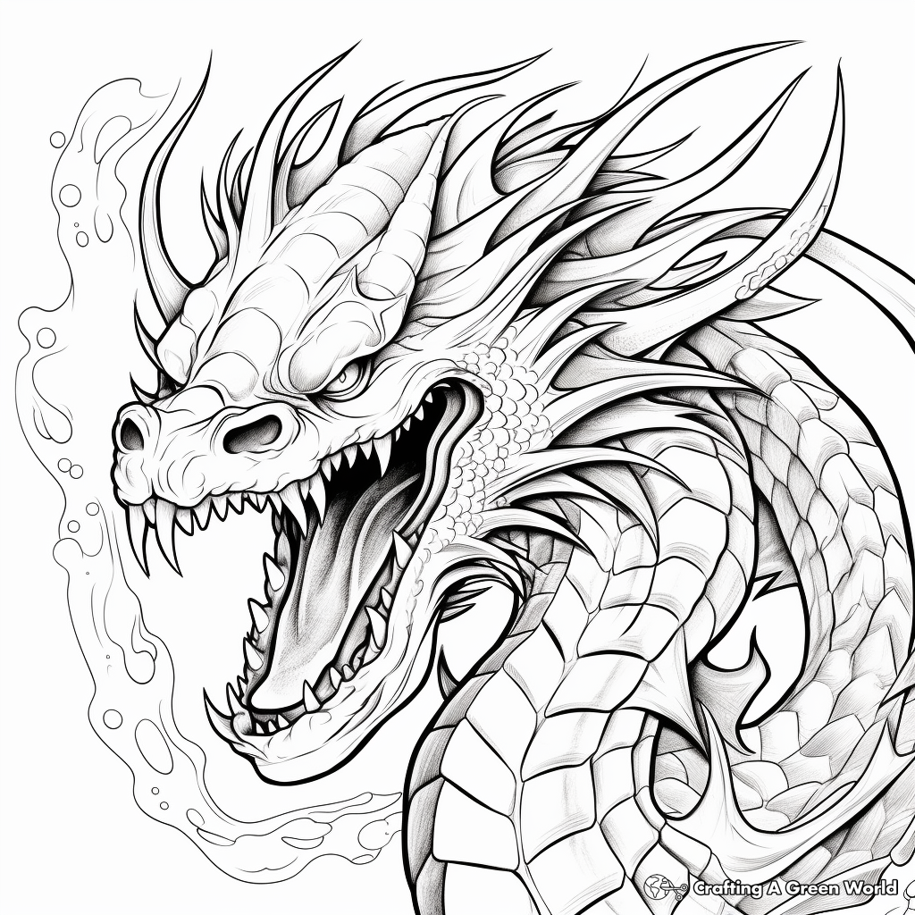 Dragon coloring pages for adults