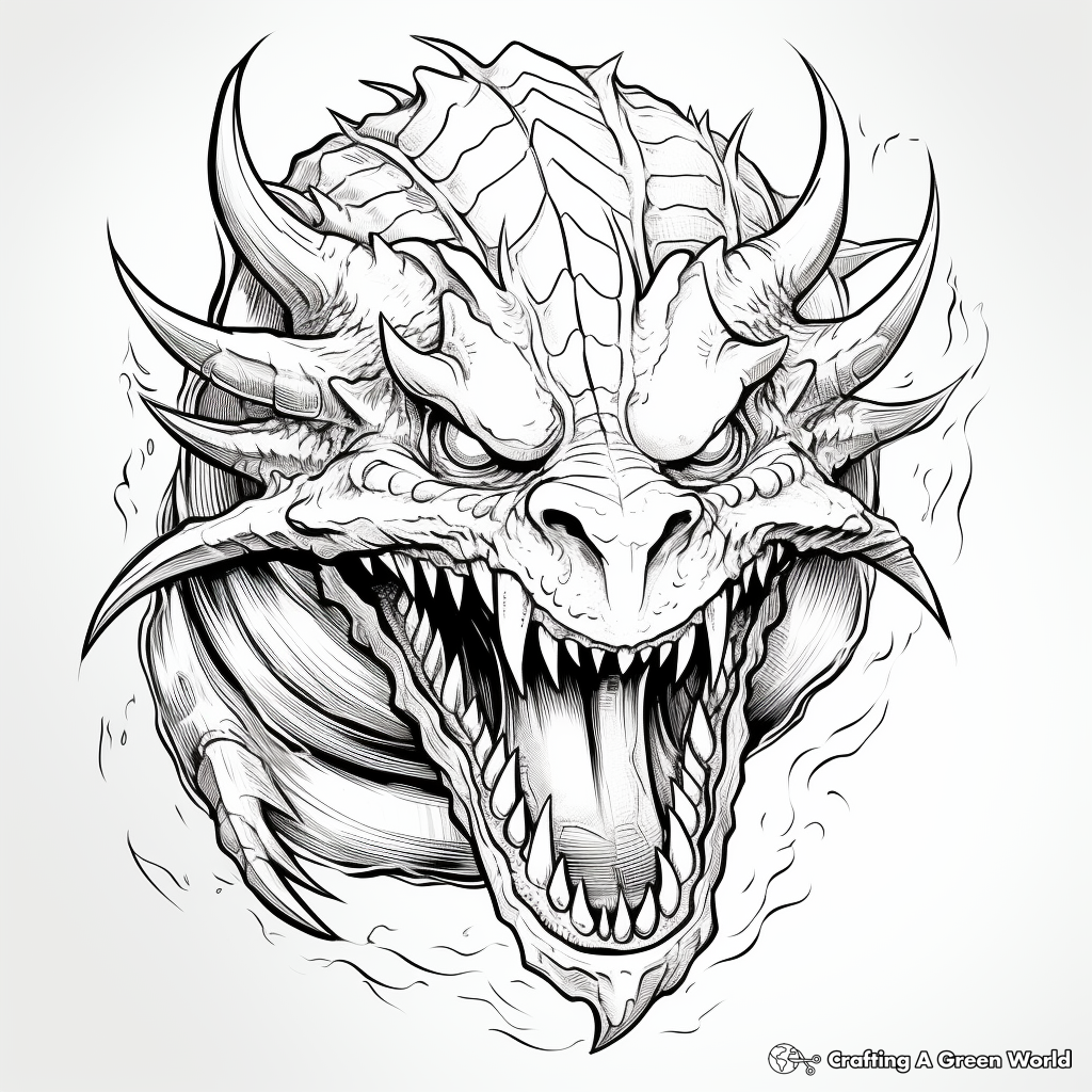 Dragon head coloring pages