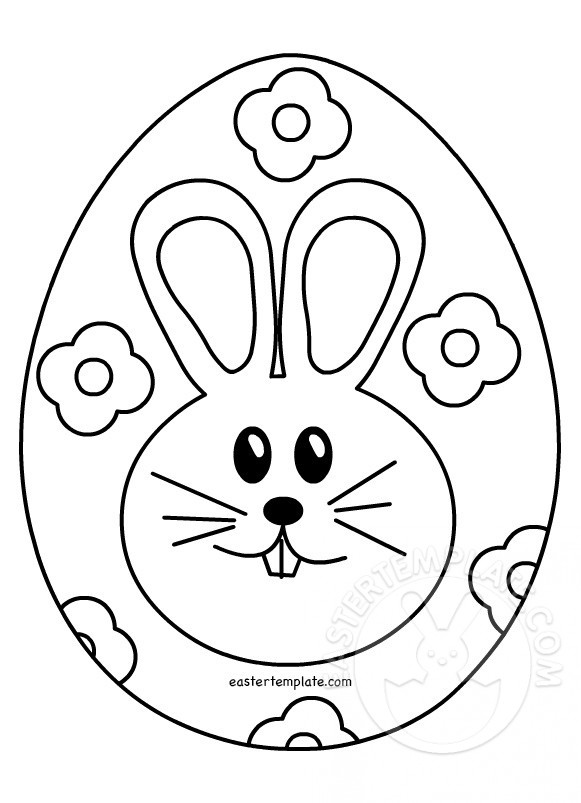 Easter egg with rabbit coloring page