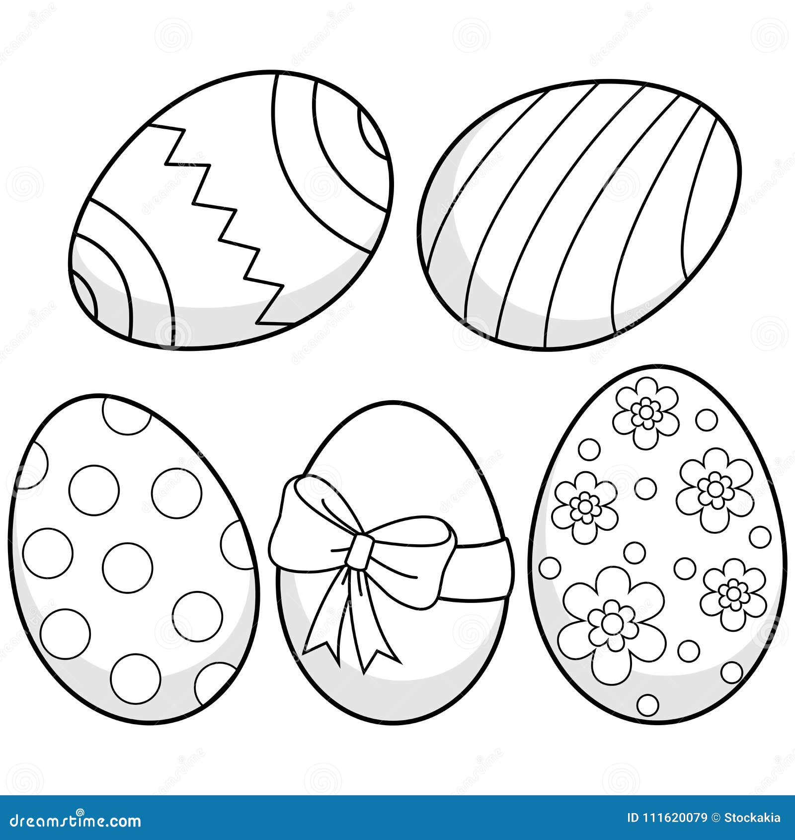 Easter eggs vector black and white coloring page stock vector