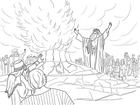 Elijah called down fire from heaven coloring page from prophet elijah category select from â bible coloring pages bible coloring sunday school coloring pages